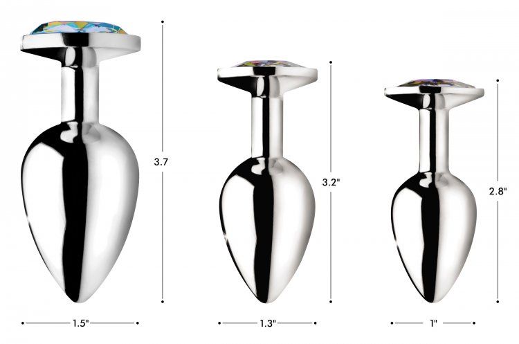 Adorn your derriere with this Rainbow Prism Gem butt plug! T... Booty Sparks - Rainbow Prism Gem Anal Plug L-size - Pink photo-3