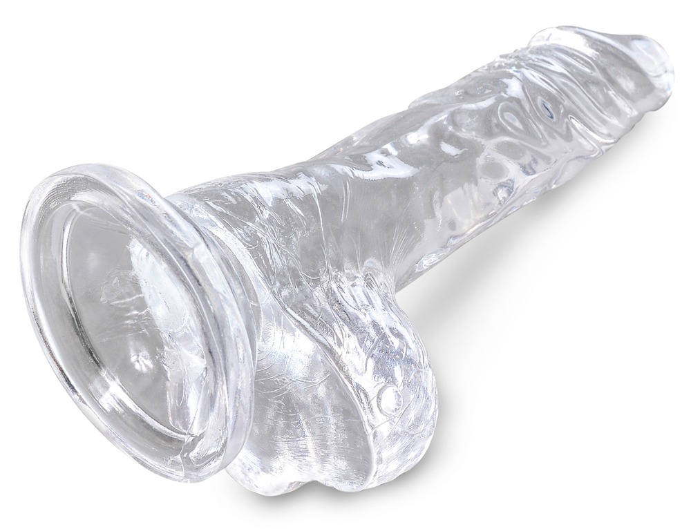 The King Cock Clear 4 in. Dildo combines a translucent dildo... King Cock - 4" Cock w Balls - Clear photo-5