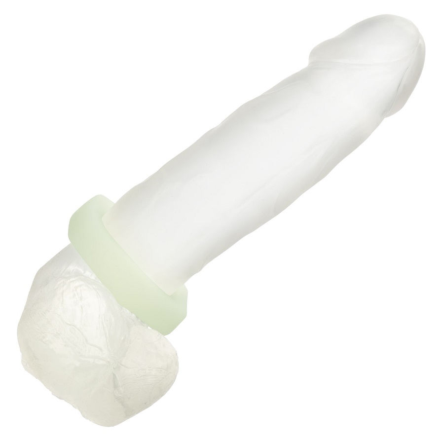 Introduce a new dimension of pleasure to your intimate life ... CEN - Glow In Dark Sexagon Cock Ring - Clear photo-4