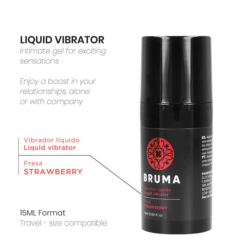 The strawberry flavor liquid vibrator from the BRUMA brand i... Bruma - Strawberry Liquid Vibrator - 15ml photo-5