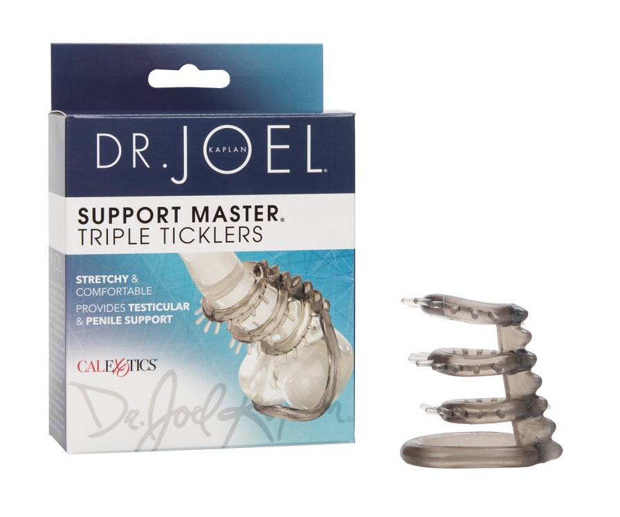 Satisfy your desires with the Dr. Joel Kaplan Support Master... CEN - Dr. Joel Triple Cock Ring w Ticklers - Smoke photo-6