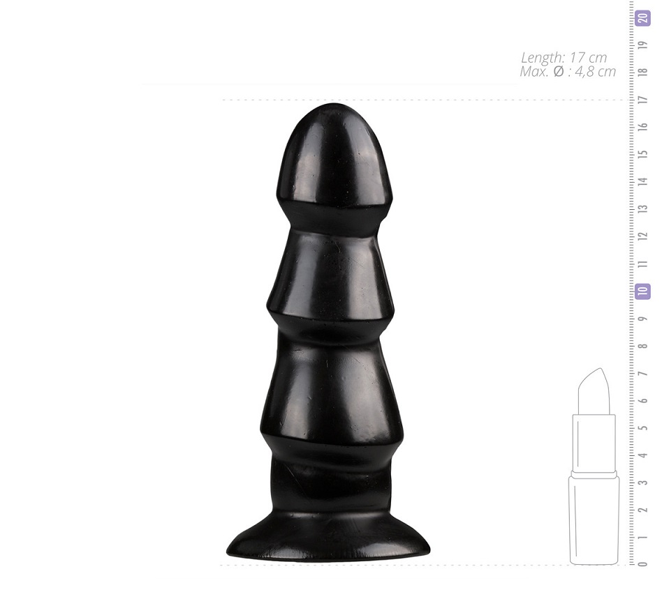 This anal dildo from All Black comes in three parts which al... All Black - 3 Waves Dildo 17cm - Black photo-5