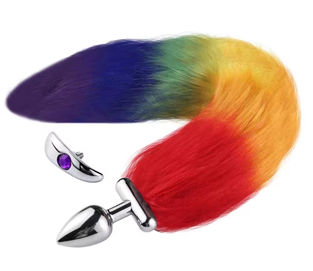 Detachable tail plug shape-shift + Cat ears
Material: A... MT - Screwed Tail Plug with Cat Ears - Rainbow photo-2