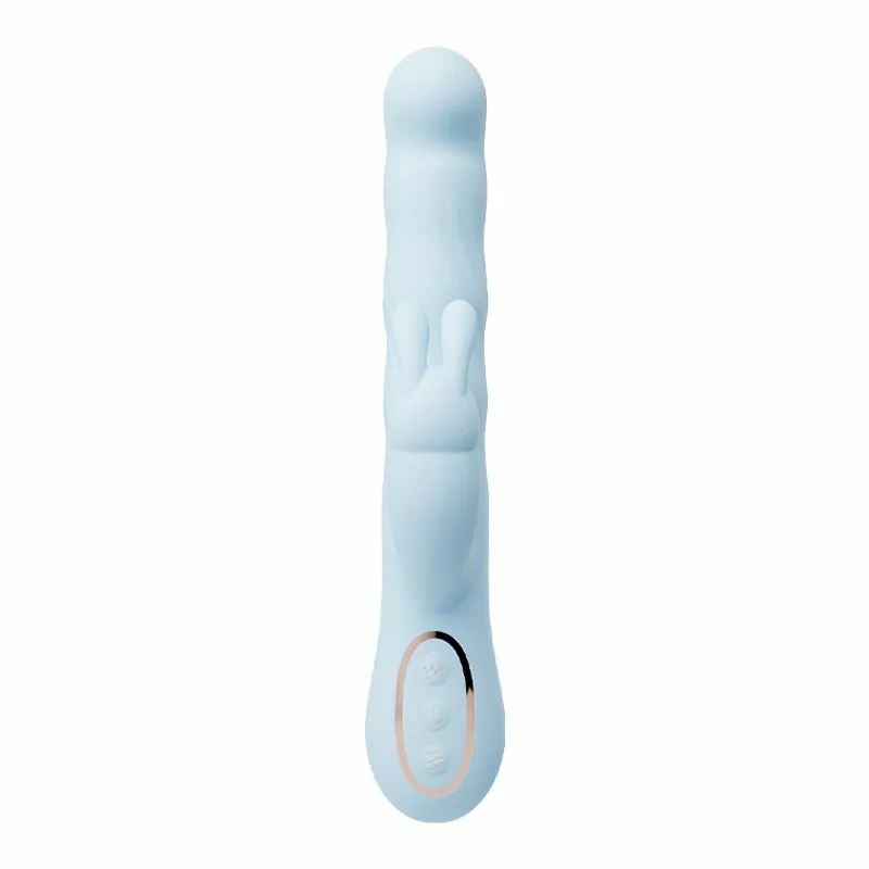 This innovative rabbit wand features 3 pulsation speeds and... MyToys - MyWave Wriggling Vibrator - Blue photo-4