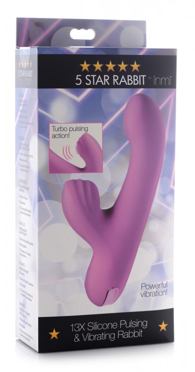 Get ready for the 5 star treatment with this premium silicon... Inmi - 13X Silicone Pulsing & Vibrating Rabbit - Pink photo-5