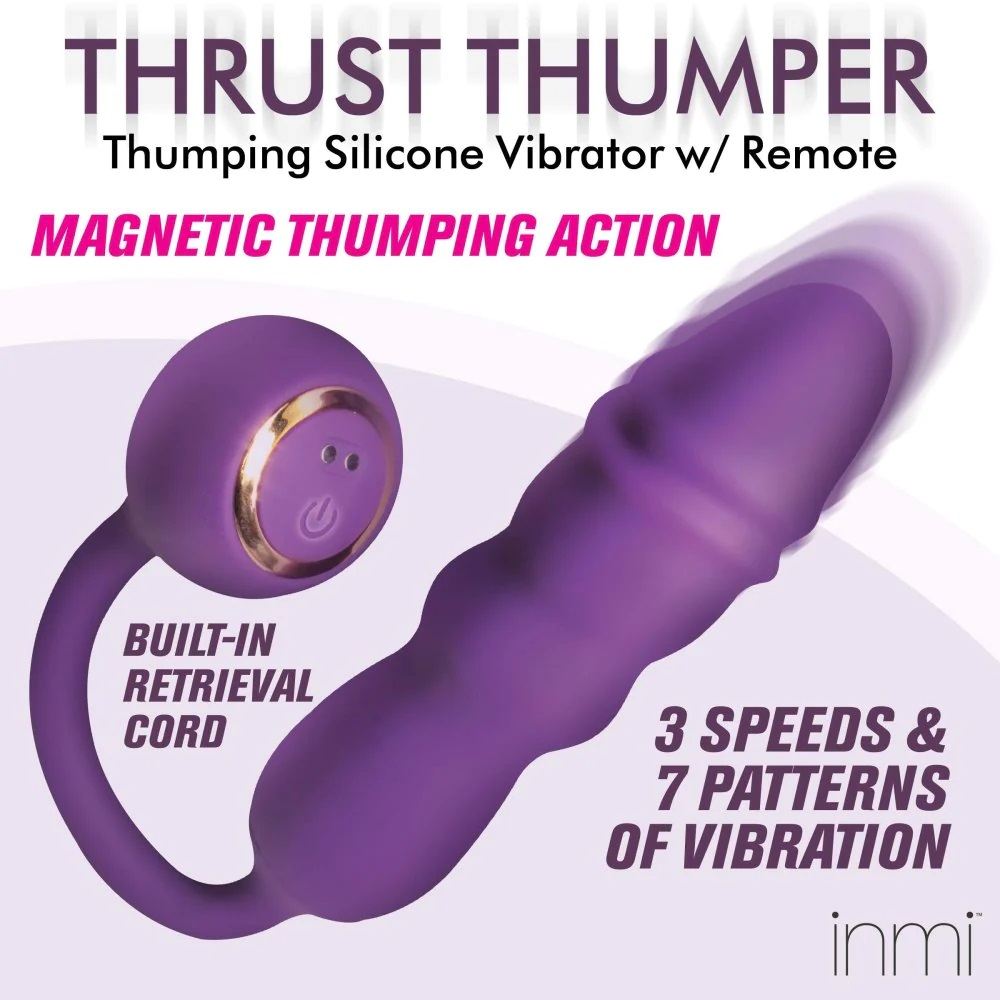 Indulge in penetrative pleasure with this thrusting and vibr... Inmi - Thumper Vibrator w Remote Control photo-4