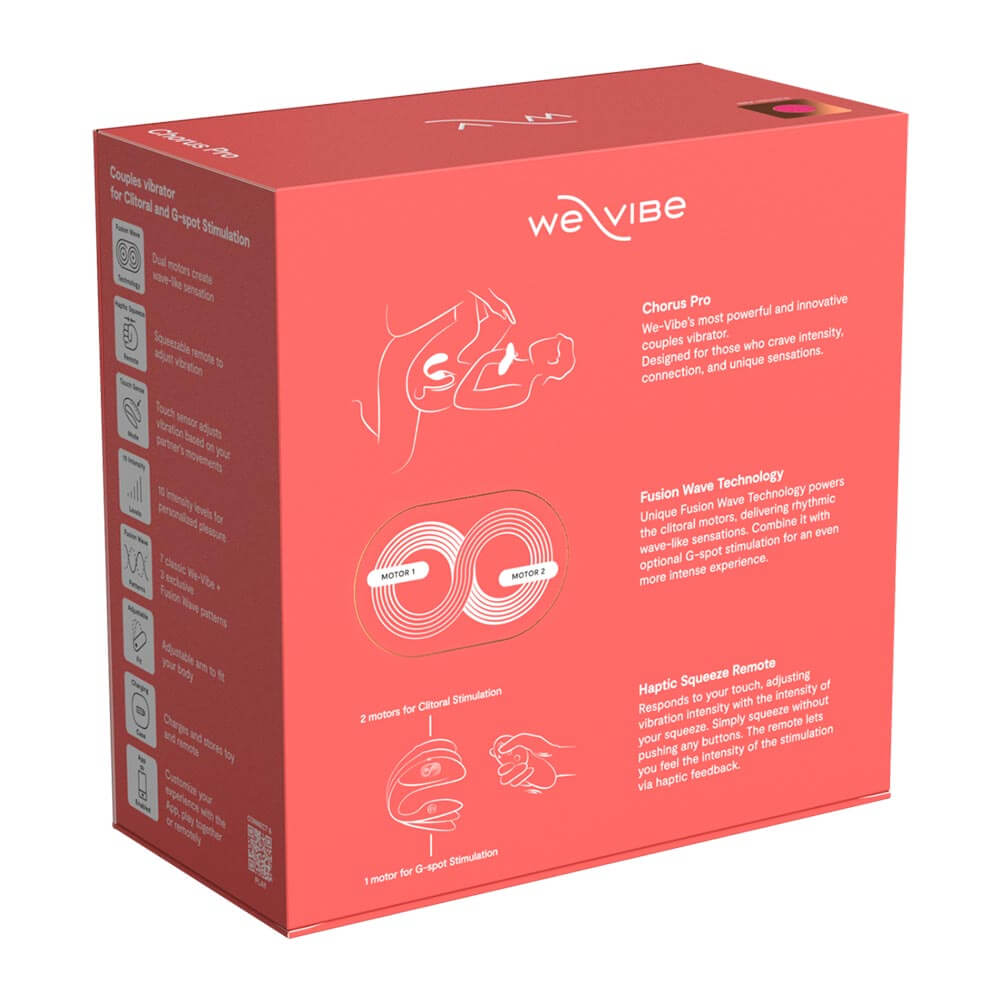We-Vibe Chorus Pro 专为情侣设计,贴合于双方之间,提供集中阴蒂刺激,同时能够随动作同触感而灵敏... We-Vibe - Chorus Pro Clitoral & G-Spot Couples Vibrator - Electric Pink 照片-19
