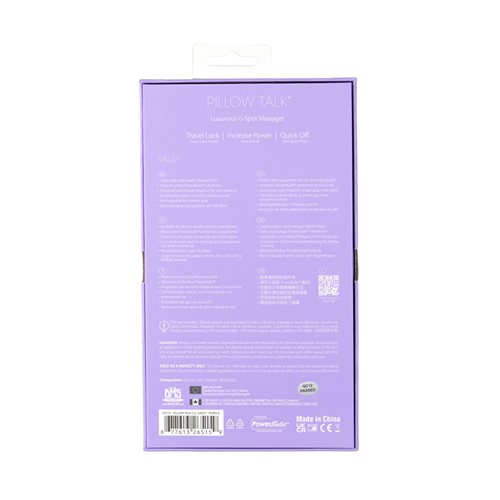 Pillow Talk - Sassy G-Spot Vibe - Purple photo