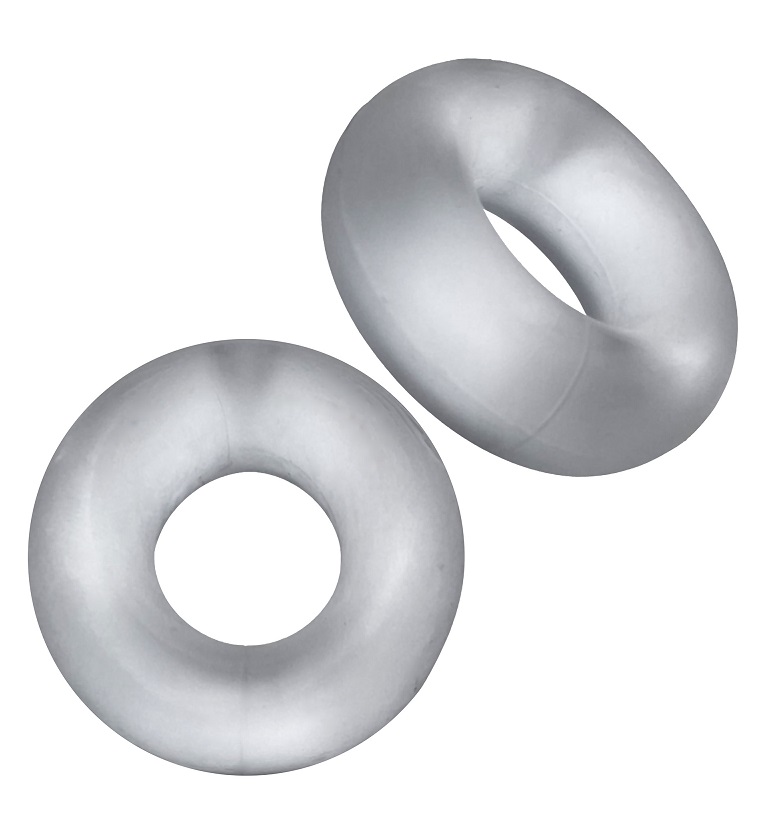 STIFFY 2-pack cockrings 2 non-roll grippy rings designed to ... Hunkyjunk - Stiffy Bulge Rings - Clear photo-3