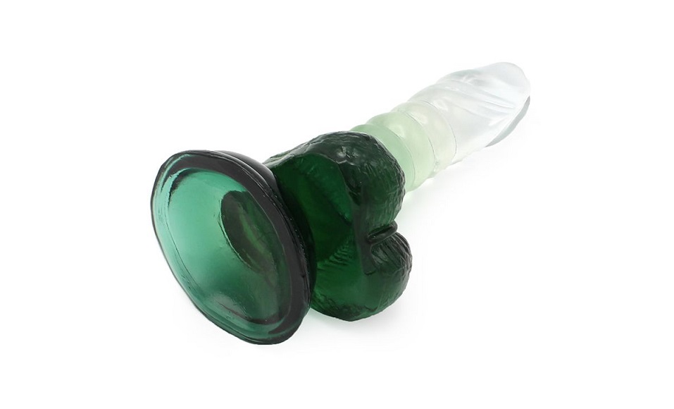 This special transparent dildo has an amazing color mix and ... Kiotos - Spiral Dildo 01 - Green photo-8
