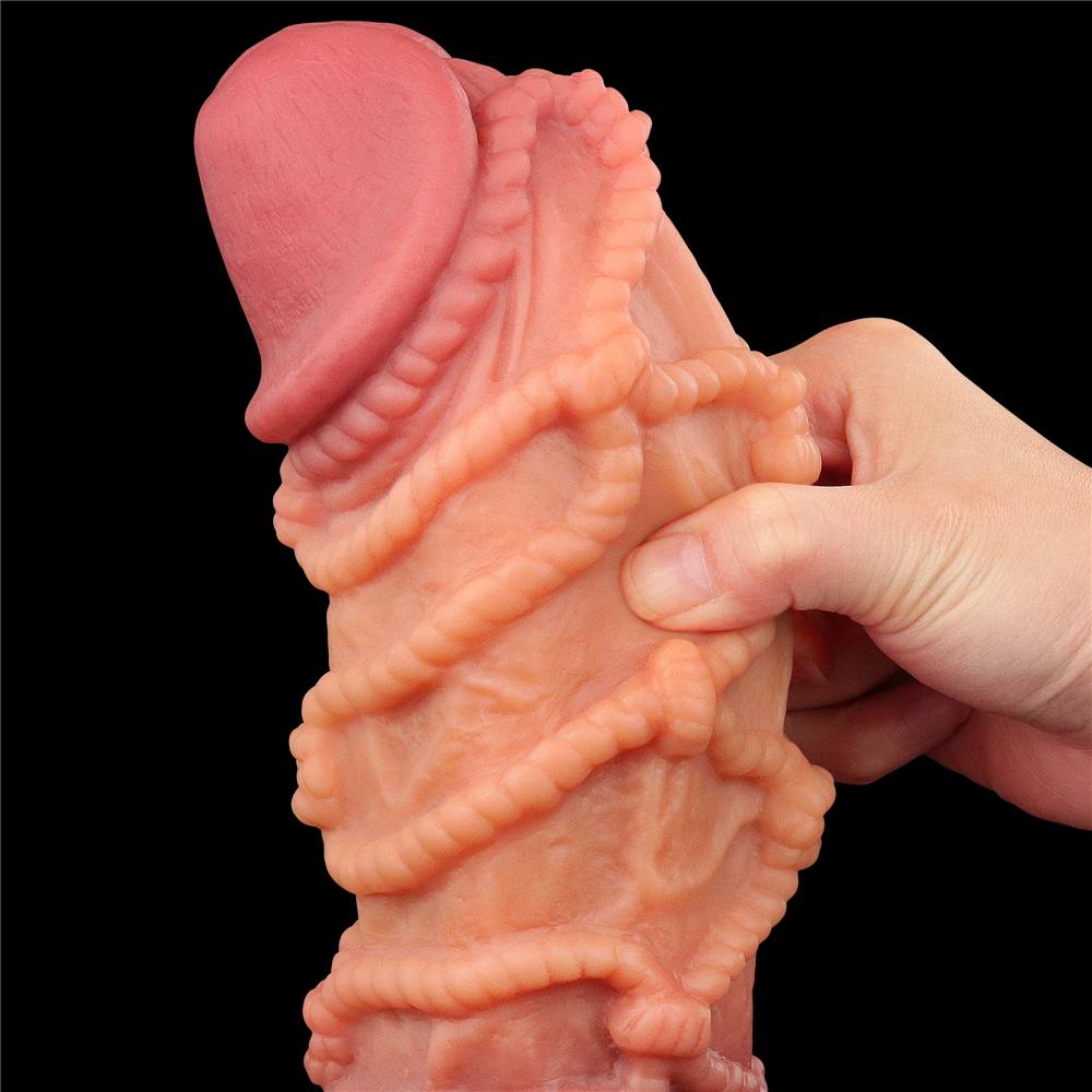 Built to deliver the most lifelike satisfaction, Love Toy Ki... Lovetoy - 10.5" Dual Layered Cock w Rope photo-5