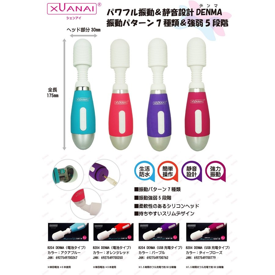 XUANAI 8204 DENMA is an vibro massager with a slim body with... Xuanai - 8204 Denma Massager - Red photo-9