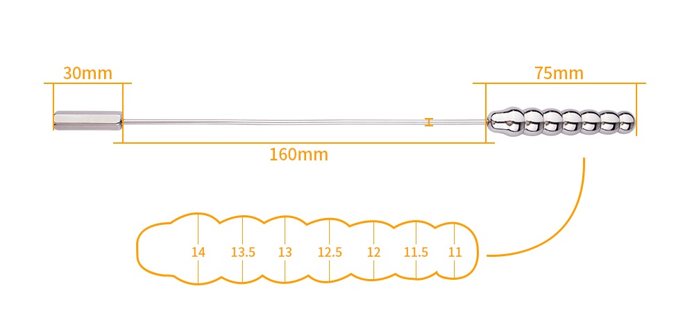 Material: 304 Stainless steel
Total length: 265mm
Net weigh... FAAK - Urethral Sounds 180 M photo-4