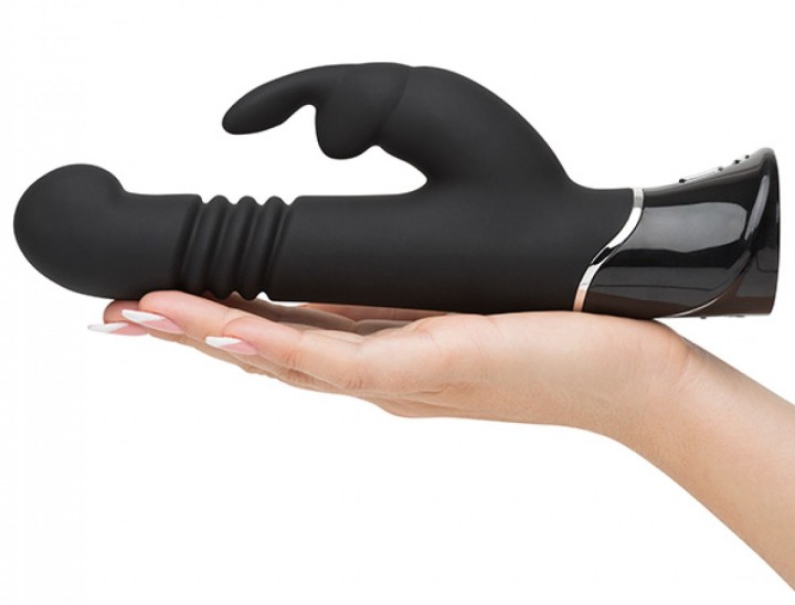 Heighten the intensity of your sexual experience when you us... Fifty Shades of Grey - Greedy Girl G-Spot Thrusting Rabbit Vibrator - Black photo-3