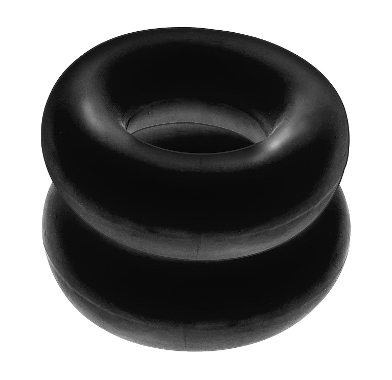 STIFFY 2-pack cockrings 2 non-roll grippy rings designed to ... Hunkyjunk - Stiffy Bulge Rings - Black photo-4