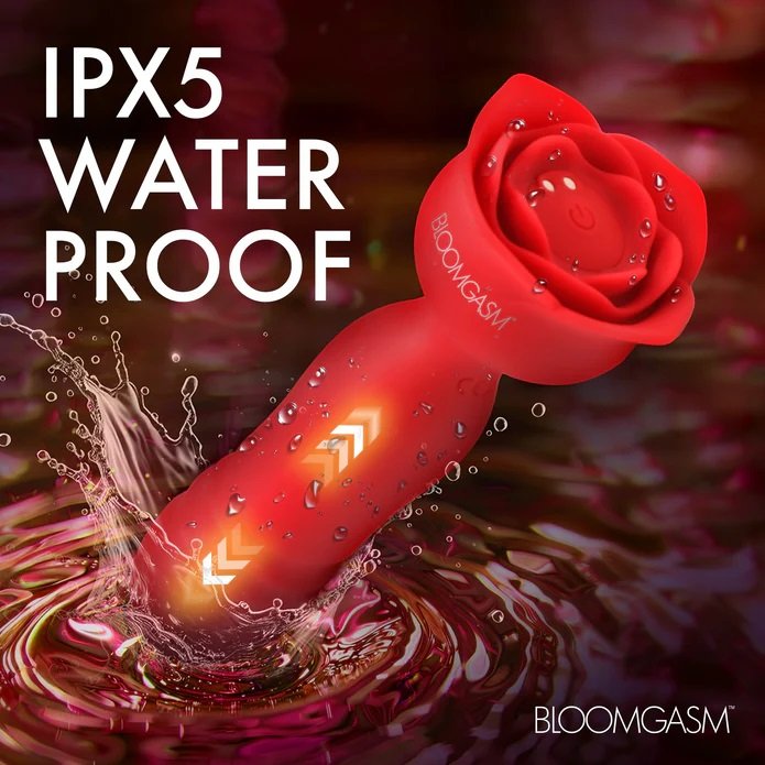 Elevate your intimate moments with the Rose Delight Silicone... Bloomgasm - Rose Delight Thrusting Vibrator - Red photo-7