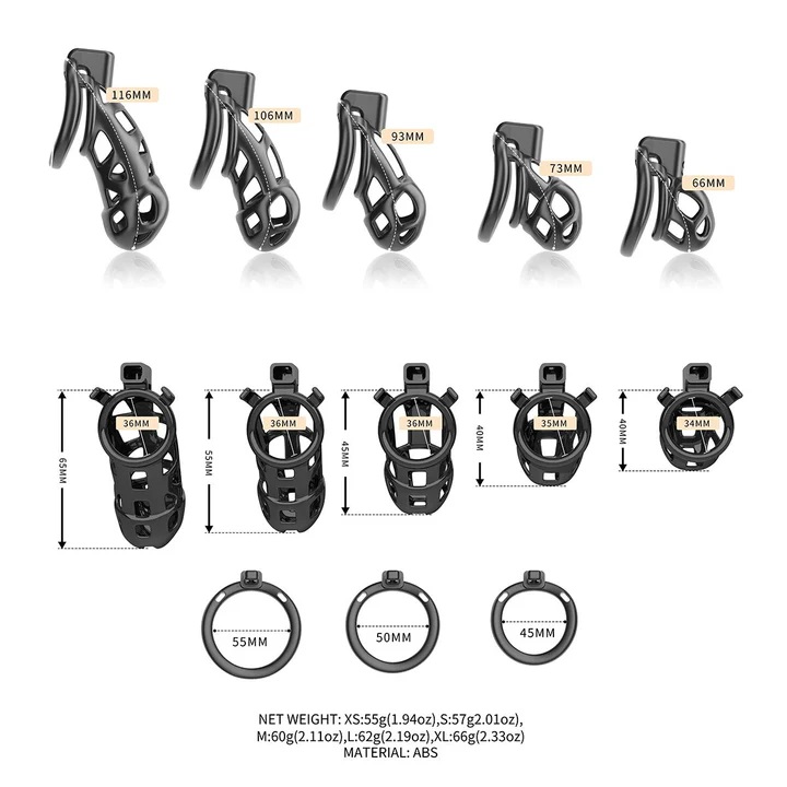 Sevanda Feminizer V5 Chastity Cage offers a secure and comfo... Sevanda - Naja-Cobra Chastity Cage XS - Black photo-6