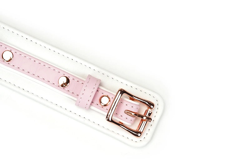 Restraint your partner with these luxurious ostrich skin pat... Liebe Seele - Fairy Goat Leather Collar - Pink photo-3