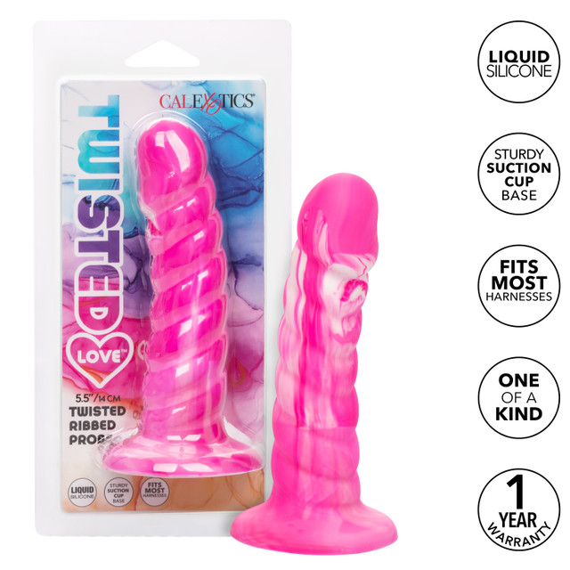 Introducing the Twisted Love Twisted Ribbed Probe, a one-of-... CEN - Twisted Ribbed Anal Plug - Pink photo-10