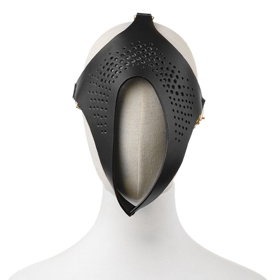 PU Leather face mask MT - Muzzle Slave Mask - Black photo-2