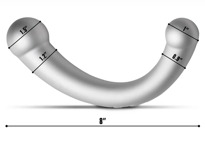 One of your favorite toys just got an upgrade! This crescent... Master Series - Vibra-Crescent Double Dildo - Silver photo-6