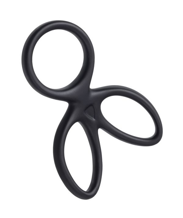 Triple silicone ring will allow you to enhance the sensation... A-Toys - Kraken Triple Ring - Black photo-3