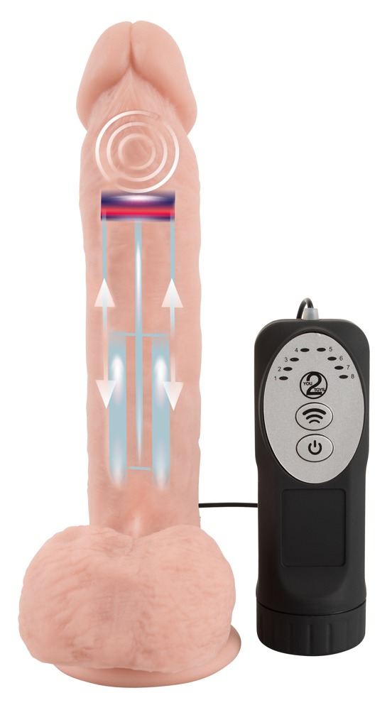 Pulsating and rotating arousal!
This realistic vibrator stan... Medical Silicone - Thrusting Dildo w Remote photo-3