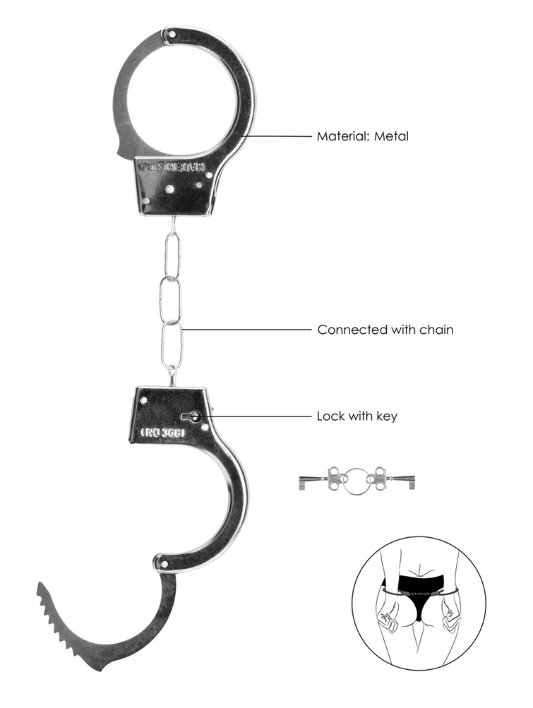 Play around and lock up your lover with these great and naug... Ouch - Beginner Handcuffs - Silver photo-5