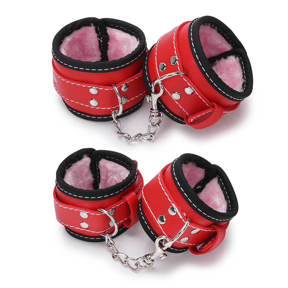 MT - 奴隸調教束縛套裝 - 紅色含毛絨 MT - 奴隸調教束縛套裝 - 紅色含毛絨 照片-2