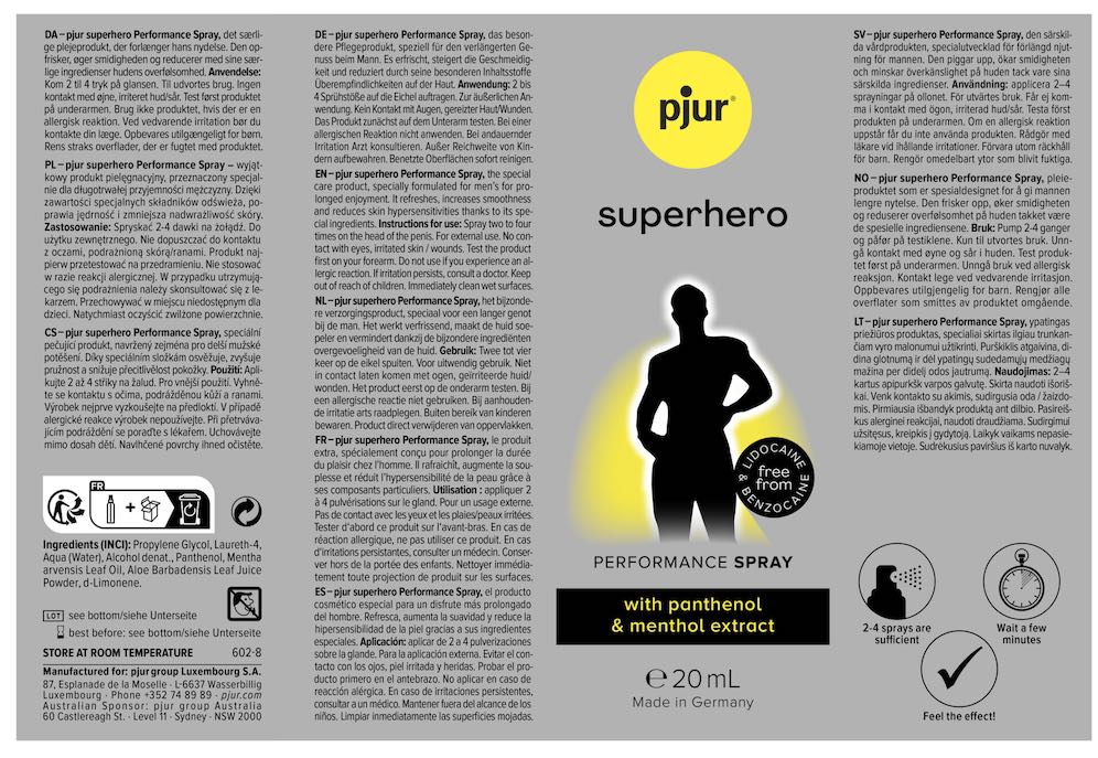 For all those keen to make their sexual enjoyment last longe... Pjur - Superhero Prolong Spray - 20ml photo-3