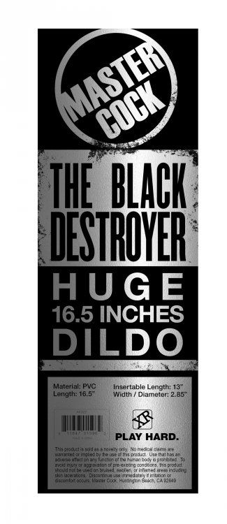You will probably need a ball gag, too, unless you want the ... Master Cock - The Destroyer 16.5" Dildo - Black photo-6