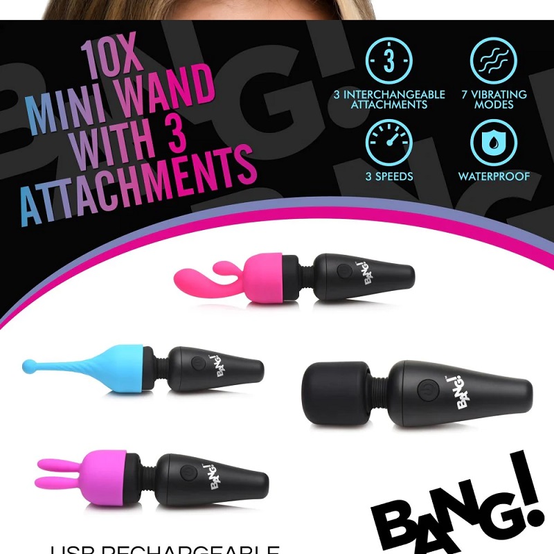 Try out this power packed wand with three different attachme... Bang! - Mini Wand w Attachments photo-6