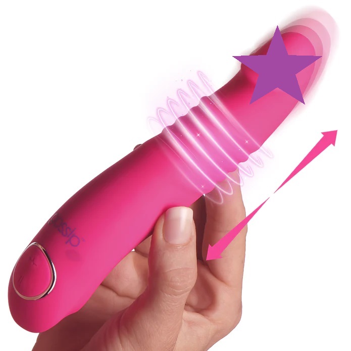 This vibrant and colorful vibrator comes with powerful thrus... Gossip - Blasters Thrusting Vibrator - Magenta photo-2