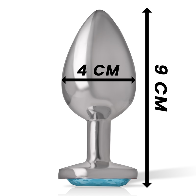 Let your buttocks shine with the Intense anal plug, decorate... Intense - Metal Heart Gem Plug L - Blue photo-4