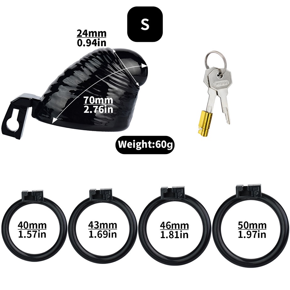 Material: Resin
Total high: 70mm &nbs... FAAK - Dick Resin Chastity Cage S - Black photo-15