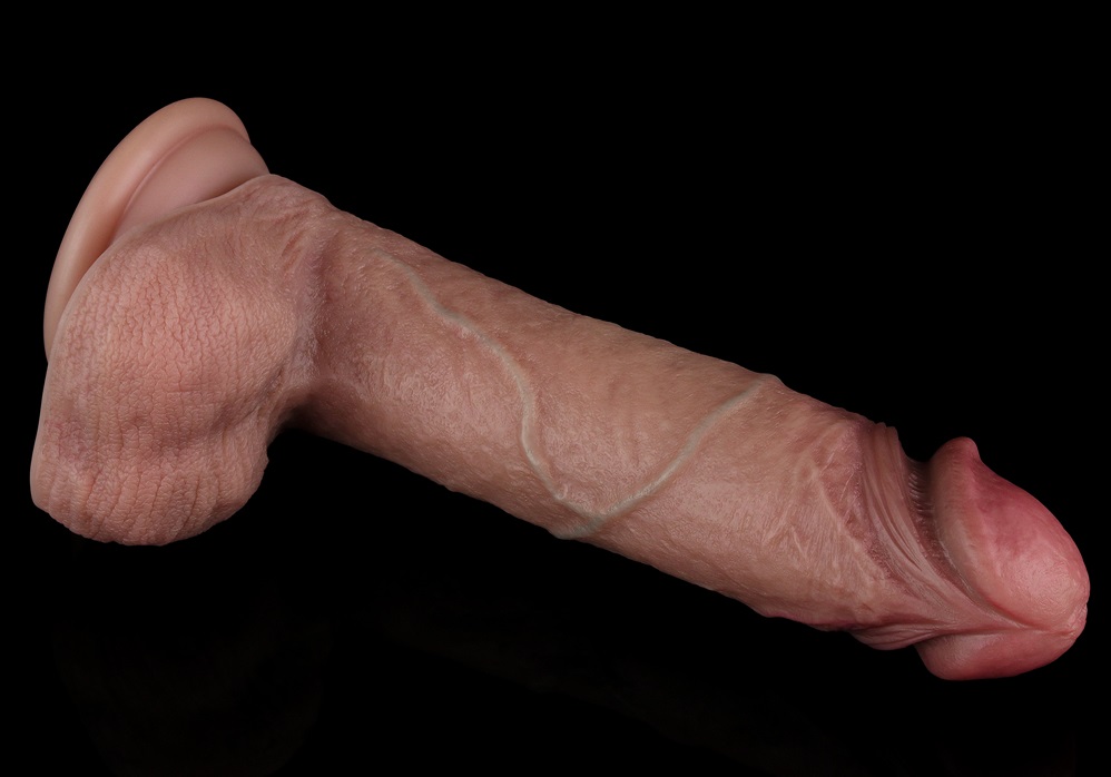 Experience unparalleled pleasure with our Dual-Layered Silic... Lovetoy - 7.5" Dual Layered Natural Dildo - Brown photo-10