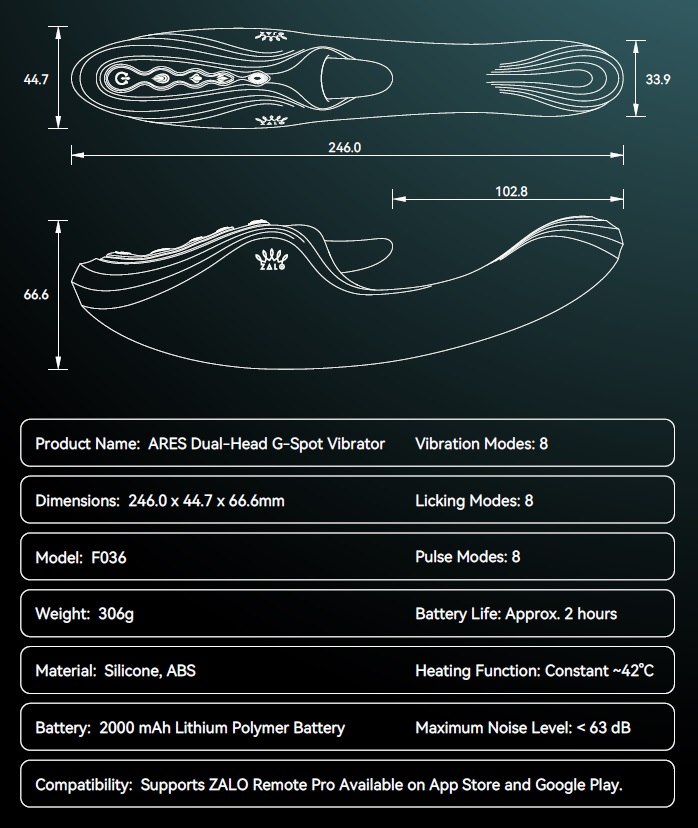 ARES is part of the legendary serie s set to launch its dual... Zalo - Ares APP Heating Vibrator - Turquoise Green photo-10