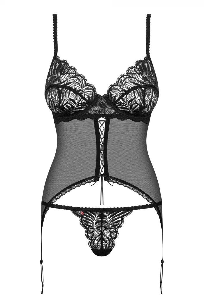Be tempted by lacy materials and fantastic style of Contica ... Obsessive - Contica Corset - Black - S/M photo-7