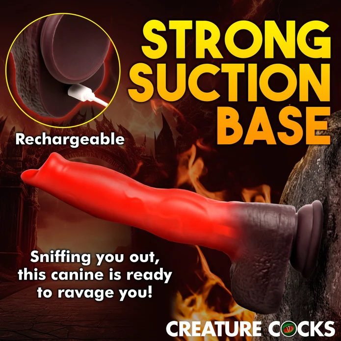 The hell hound is back and he's ready to ram down your d... Creature Cocks - Ramming Hound Thrusting Dildo - Black/Red photo-6