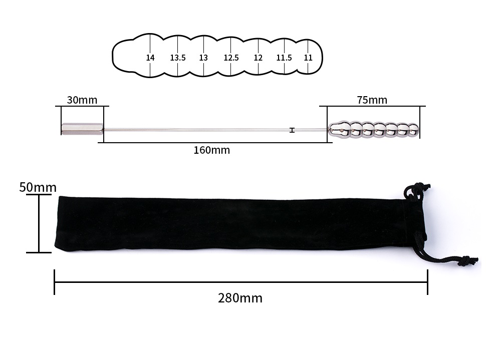 Material: 304 Stainless steel
Total length: 265mm
Net weigh... FAAK - Urethral Sounds 180 M photo-5