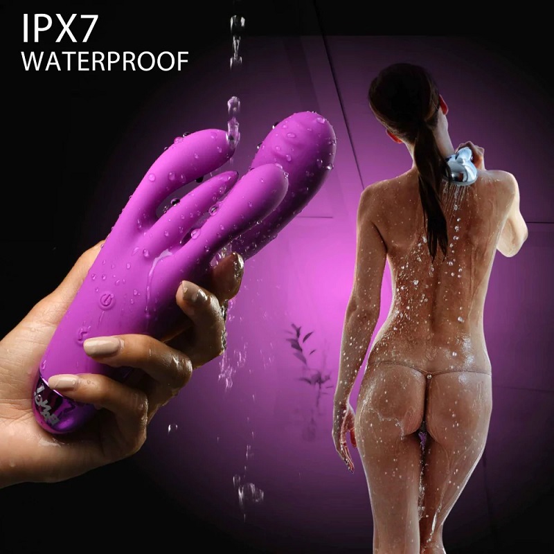 Indulge in pleasure you’ve never known before with this Trip... Bang! - Triple Rabbit Vibrator - Purple photo-7
