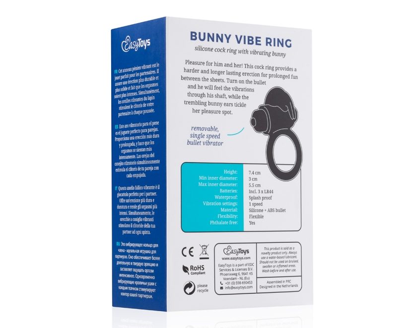 Enjoy extra stimulation together with your partner with the ... Easytoys - Bunny Vibe Ring - Black photo-11
