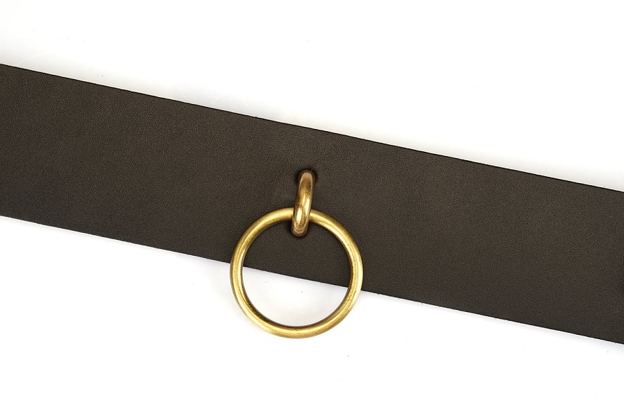 Samurai-inspired bondage accessories, embodying the spirit o... Liebe Seele - Samurai Leather Collar w Leash - Black photo-3
