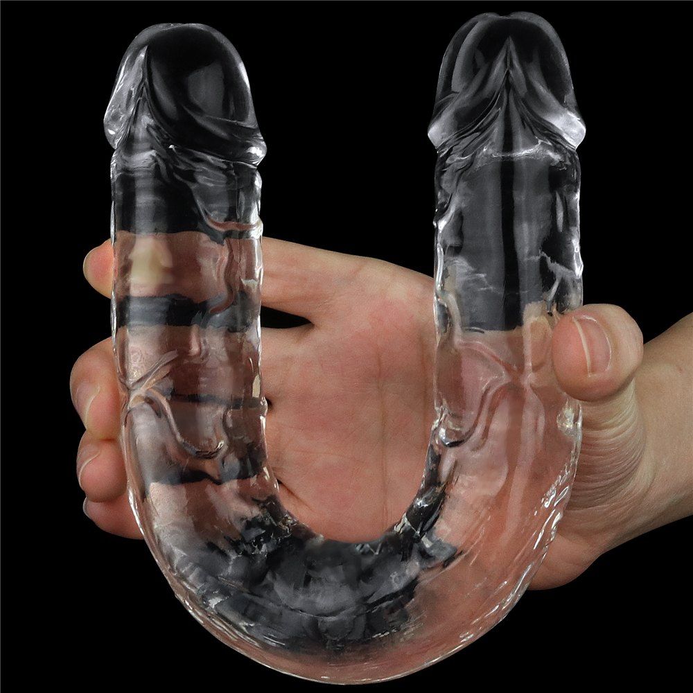 A sight for the most erotic of fantasies, LOVETOY shameless ... Lovetoy - Flawless Double Dildo 12'' - Clear photo-4