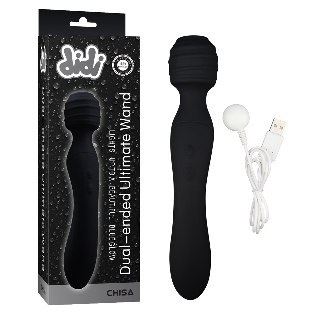 Dual-ended, 8 Frequency Vibrations, Magnetic USB charger, Su... Chisa - Dual-Ended Ultimate Wand - Black photo-8