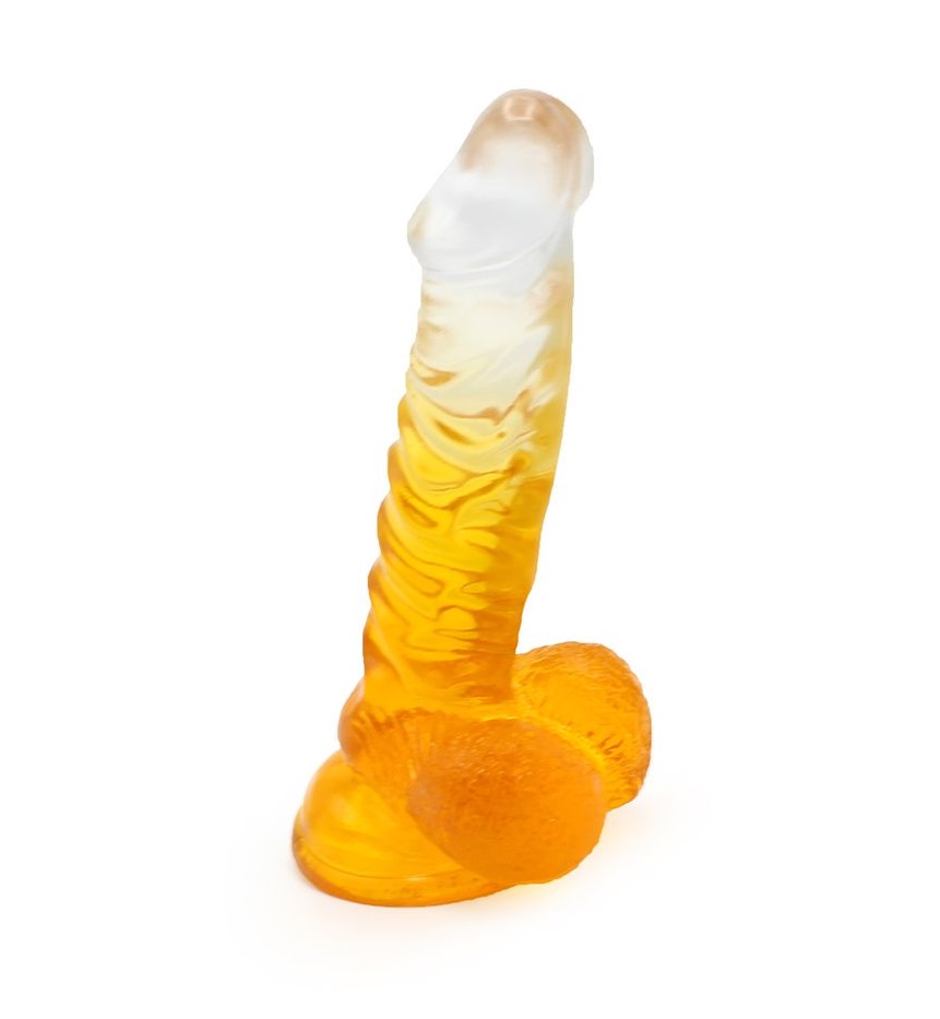 This unique transparent dildo features a stunning yellow col... Kiotos - Spiral Dildo 02 - Yellow photo-7