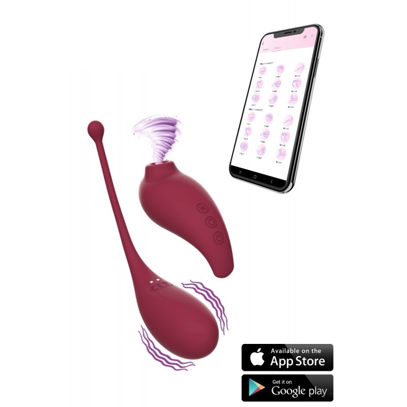 Stylish double toy from Adrien Lastic featuring a vibrating ... Adrien Lastic - Inspiration App Controlled Egg & Stimulator - Red photo-2