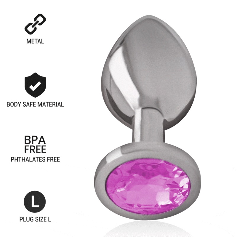 Let your buttocks shine with the Intense anal plug, decorate... Intense - Metal Gem Plug L - Pink photo-3