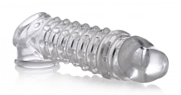 Add length and girth with this super soft enhancer sleeve! T... Size Matters - 1.5" Penis Enhancer Sleeve - Clear photo-3