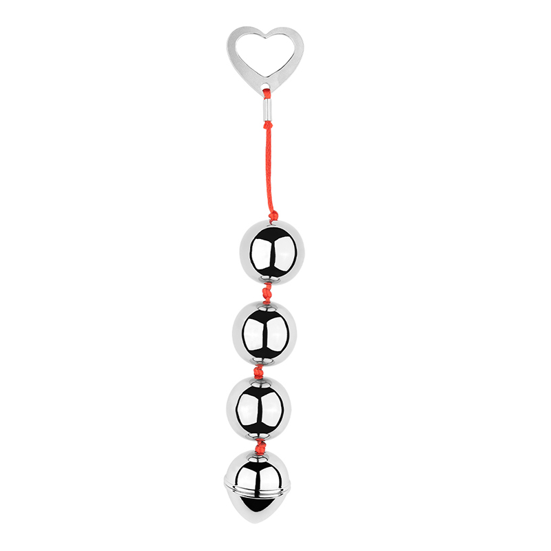 Stainless steel + aluminum alloy + nylon velvet anal... MT - Metal Anal Beads - Silver photo-3